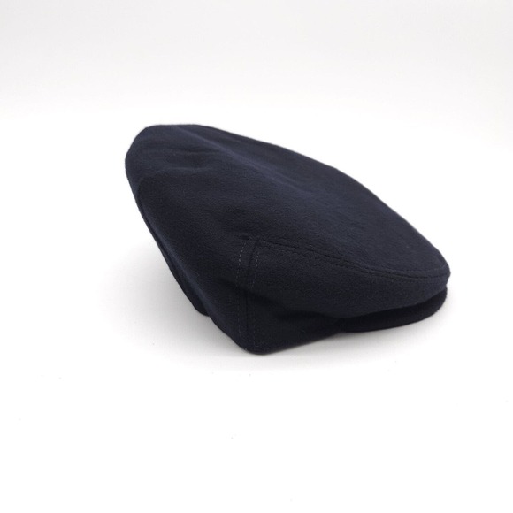 Vintage Panizza Flat Cap Cabby Wool Kashmir Newsboy Hat Size 55 Blue Italy Made‎ - Picture 4 of 8